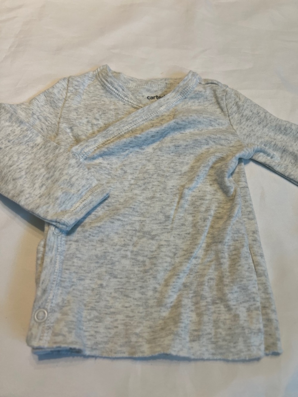 “Bundle 10/$13” Carter's 6M boy girl Heather Gray Long-Sleeve Wrap Baby Top